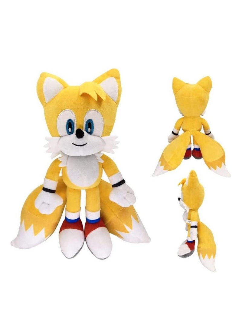 Sonic The Hedgehog 11.8 Plush Toys, for Knuckles Shadow Tails Plush Doll Toys Gifts for Boys and Girls Cartoon Character Plush Children (Tails ) - Image 1